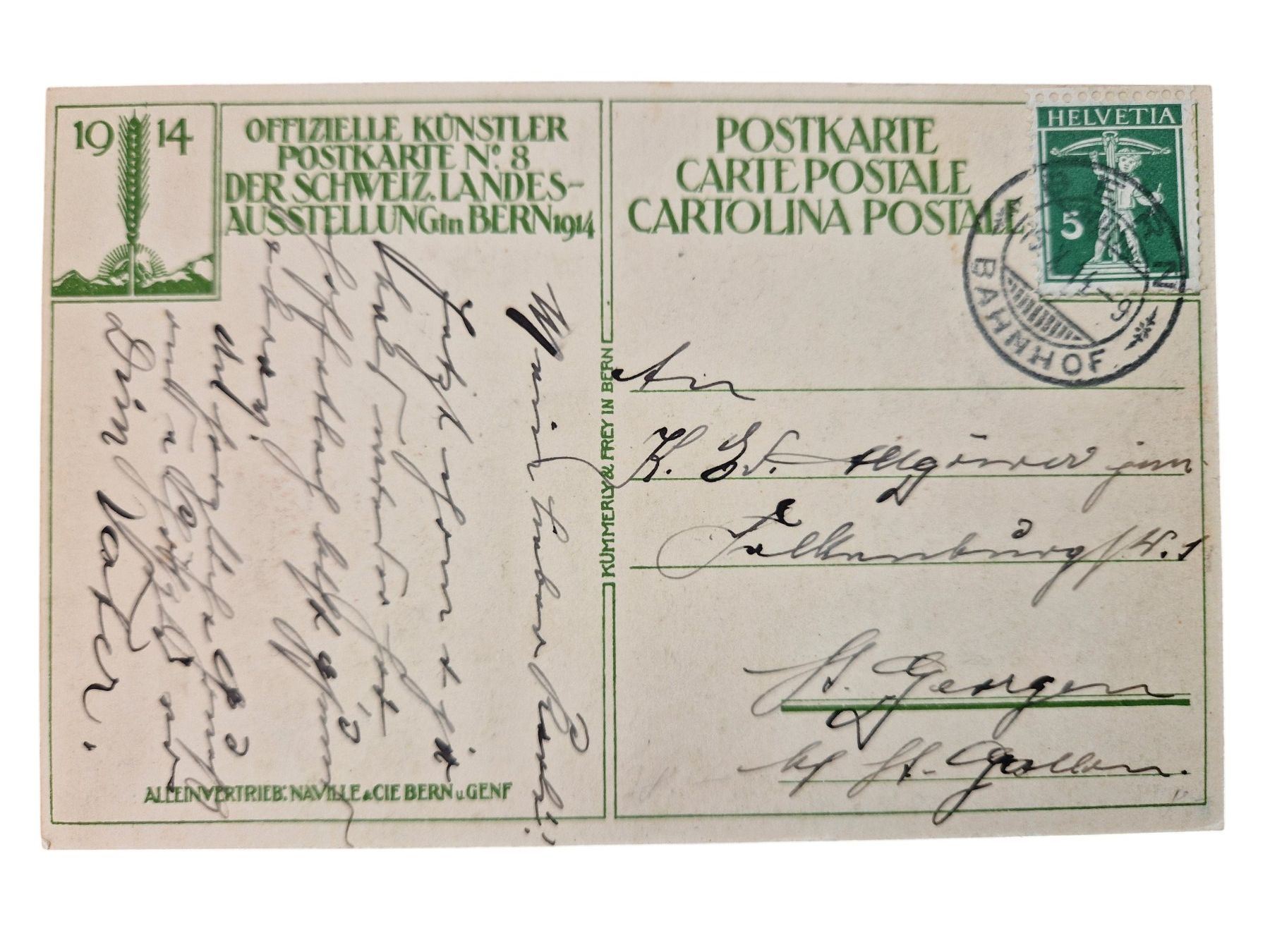 Cartoline postali: Ansichtskarte Landesausstellung Bern 1914 – Usato da Mörschwil venduto da aik_x8mc 2