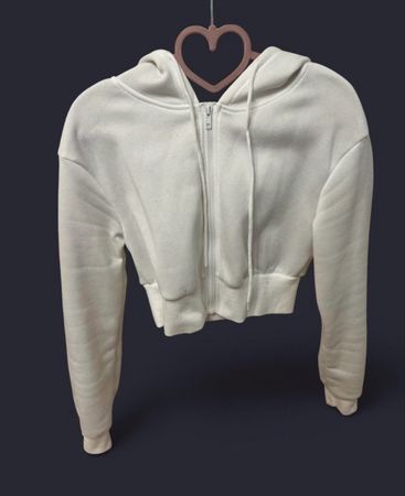 Damen Hoodie mit Reissverschluss weiss 