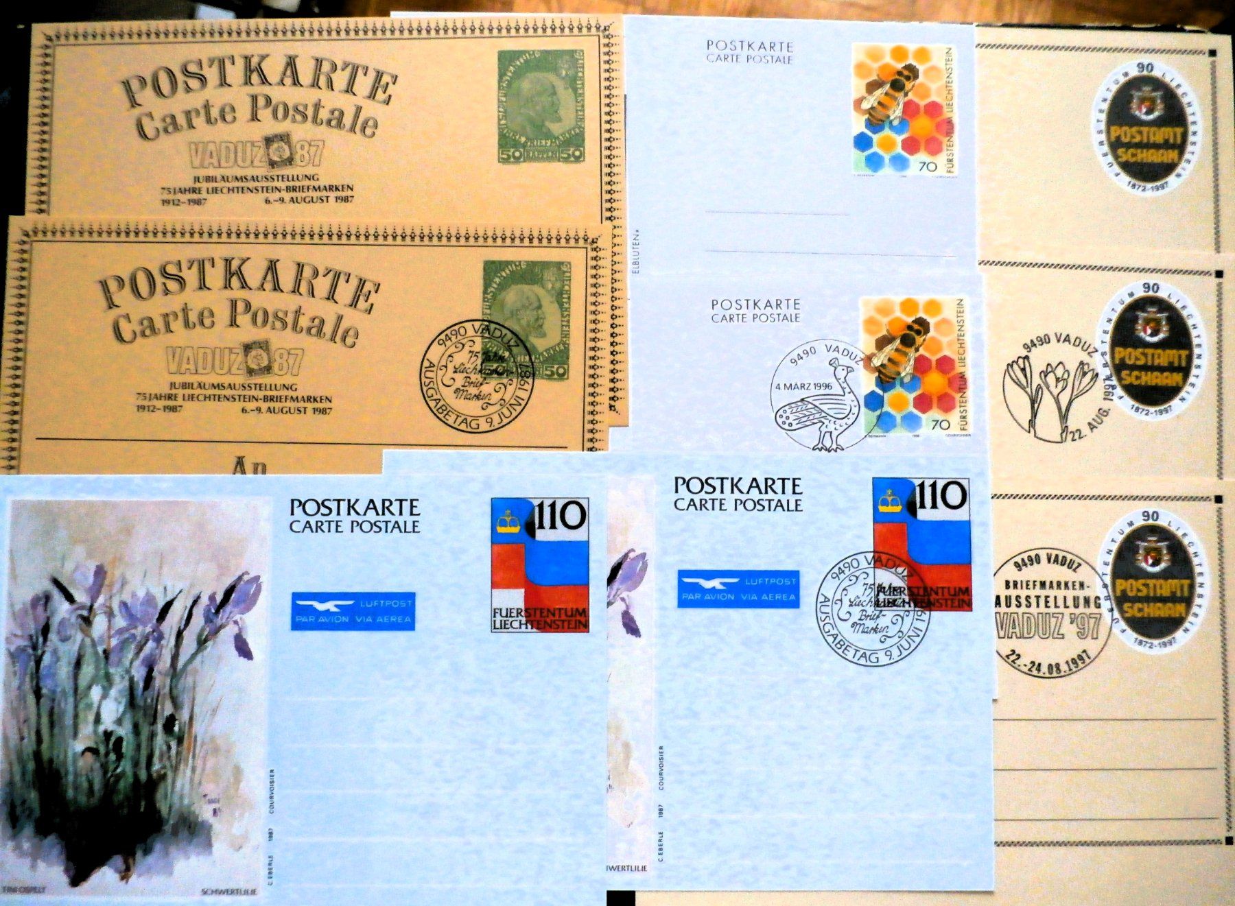 Tutti i francobolli: FL 9 Postkarten 5 gest. 4 ungebraucht – Usato da Kehrsatz venduto da Bernherb2 1