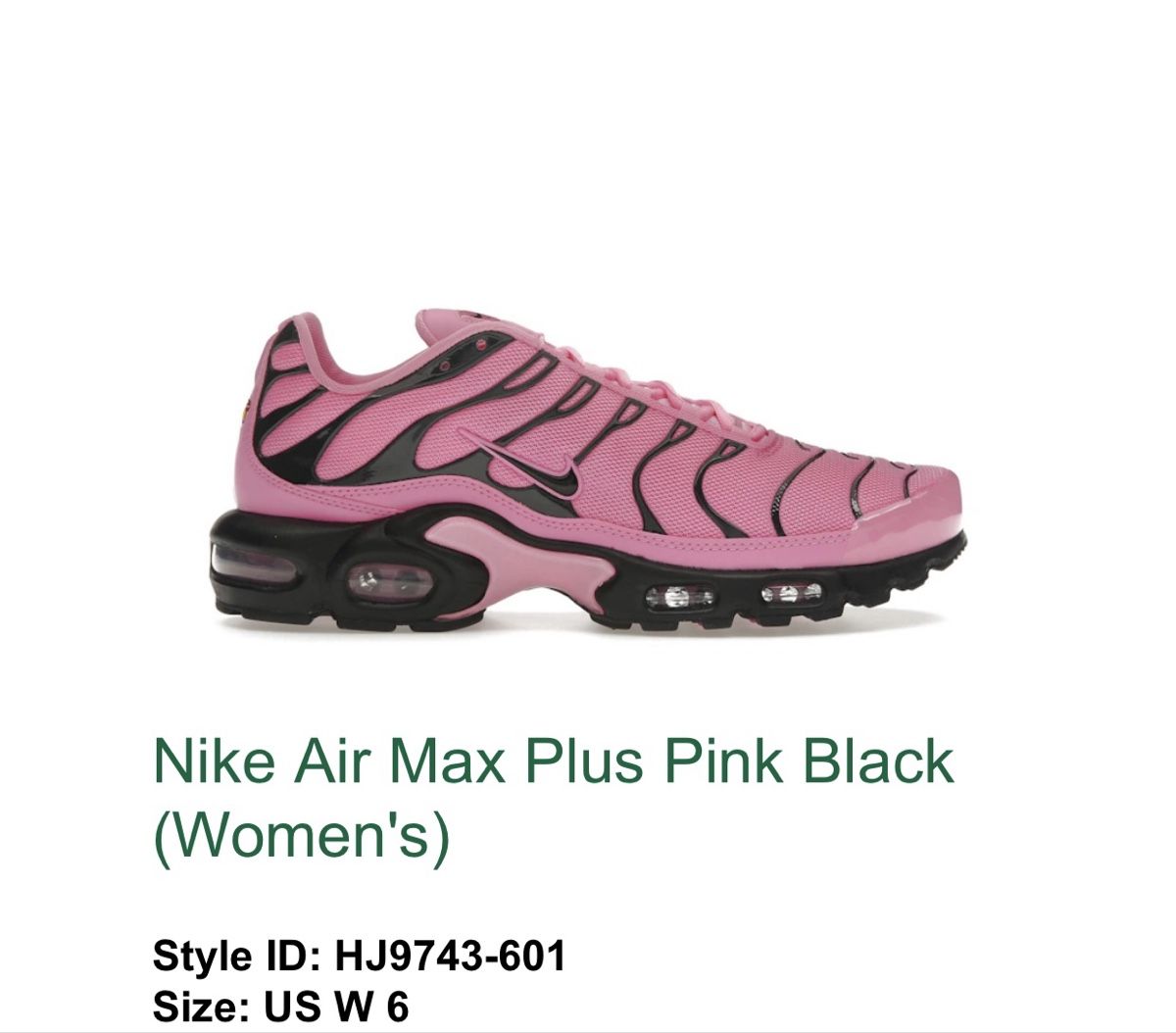 Nike Scarpe da uomo: Nike Air Max Plus Pink Black 36,5 – Nuovo e nell'imballaggio originale da Uster venduto da romy-333