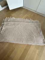 Wohndecke beige mit Fransen 240 x 260 cm neuwertig