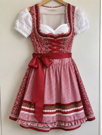 Krüger Madl Dirndl Gr. 36 – Rot/Weiss inkl. Schürze