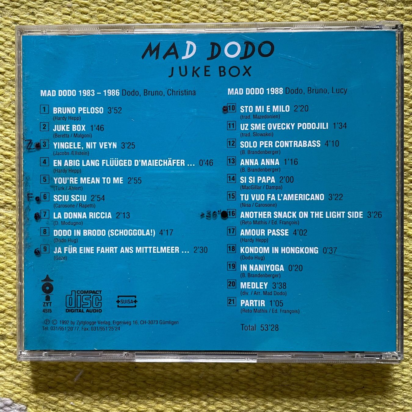 CD: MAD DODO DODO HUG-JUKE BOX – Usato da Rorschacherberg venduto da CD-Roli 1
