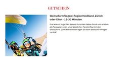 Gutschein Gleitschirm-Tandemflug