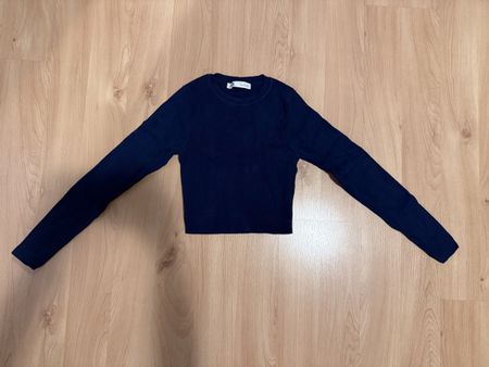 Zara Damen Langarm Top in blau Gr. S
