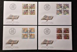 1989 4 FDC Viererblöcke Bilderchroniken