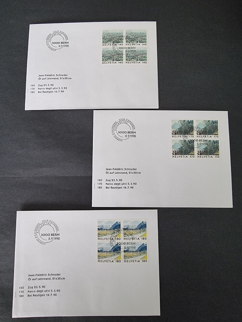 Tous les timbres: Ersttagsbriefe Freimarken.<Bilder der Schweiz 1998 – Neuf (Voir description) à Obergösgen par hachma 3