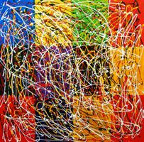 Homage of Pollock - Dripping over cubes