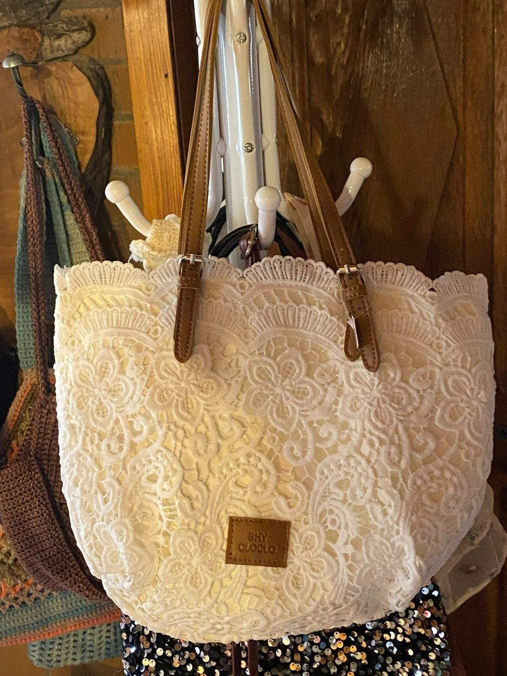 Borse da donna: VINTAGE HANDTASCHE HÄKEL STYLE-WEISS – Nuovo (secondo la descrizione) da Meienried venduto da ManuelaBoutique 6