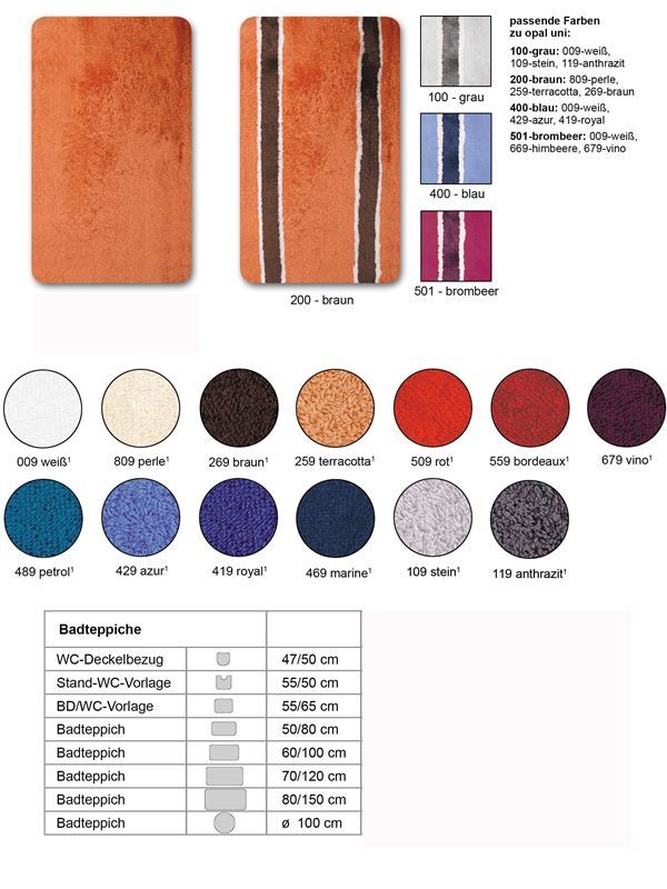 Tappeti: OPAL VINO-BROMB Str Bad Vorleger 55x65cm – Nuovo e nell'imballaggio originale da Wettingen venduto da Swala 2