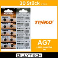 Tinko AG7/SR927SW/SR327W Knopfzellenbatterie - 30 Stk.