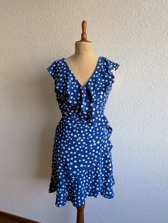Blue polka dot dress, size 38