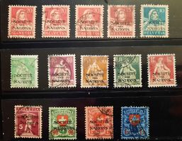 Timbres Helvetia pour la Société des Nations. 1922 et plus