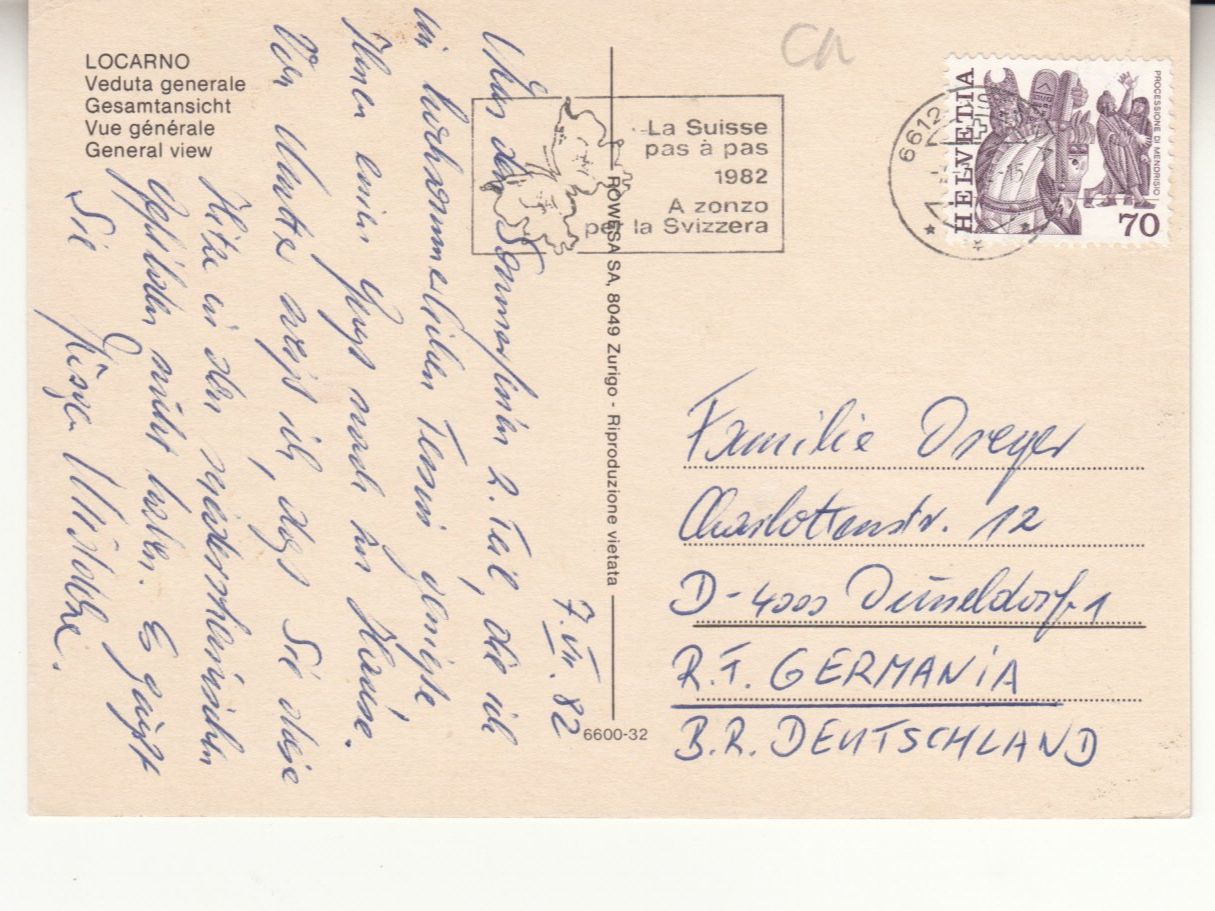 Ansichtskarten: Locarno 1982 – Gebraucht aus Bürglen TG von StampGraf 1