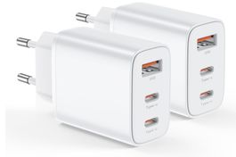 2 Pack USB C Ladegerät Adapter Netzteil 3 Ports Mehrfach