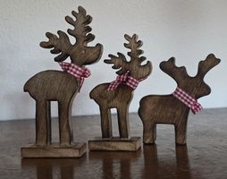 Deko Rentier Set aus Holz 3 Stück 