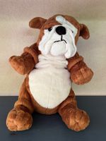 Peluche bouledogue brun blanc