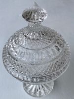 Schwere Kristall-Bonboniere mit Deckel, Vintage