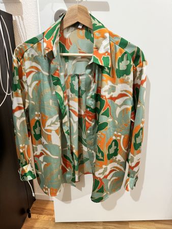 Chemise femme Only motif floral orange vert taille M