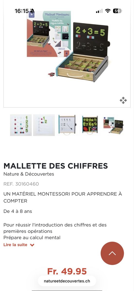 Giochi: Malette chiffres mobiles Montessori – Nuovo e nell'imballaggio originale da Bremgarten b. Bern venduto da nathalie83 2