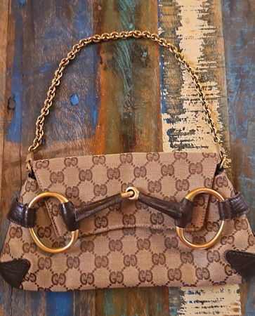 Gucci Handtasche Canvas/Leder, Vintage