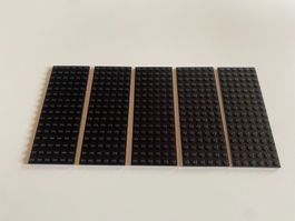 LEGO - 5 - SCHWARZE - PLÄTTLI - 16 X 6
