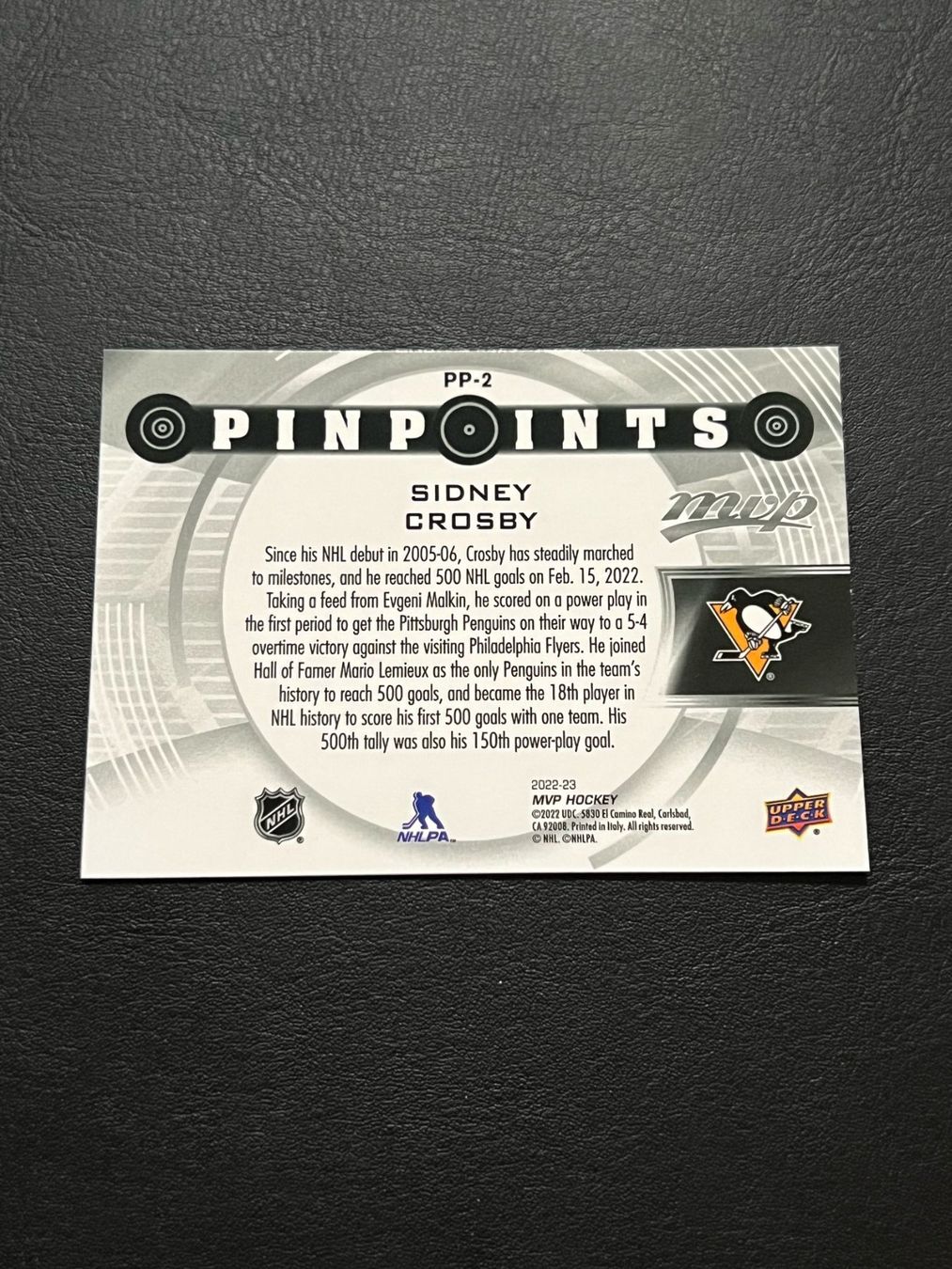 NHL Carte collezionabili: Sidney Crosby 2022 MVP Pinpoints Pittsburgh Penguins – Nuovo (secondo la descrizione) da Möhlin venduto da SwissHockeyCards 1