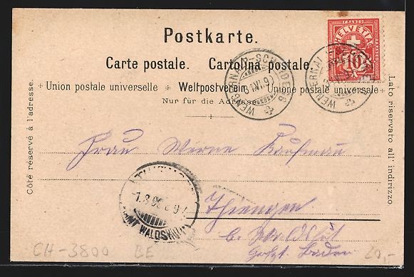 Cartes postales: Lithographie Interlaken, Panorama – D'occasion à Berlin par bartko-reher 1