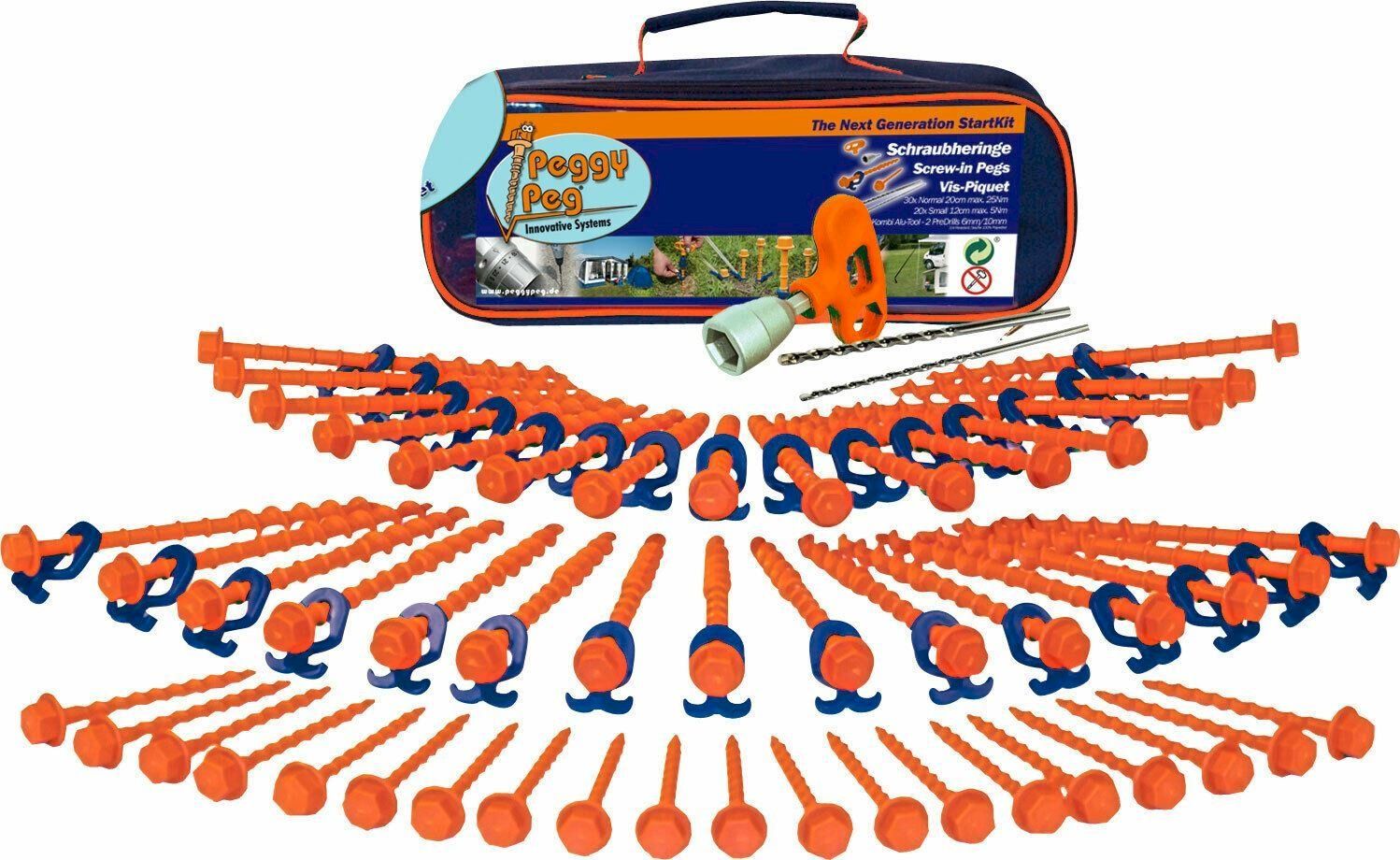 Zelte: Peggy Peg Schraubheringe Set 84-tlg – Neu und originalverpackt aus Bottighofen von zaap