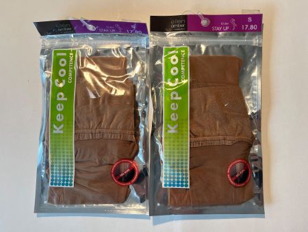 Halterlose Strümpfe, Keep Cool (Migros), Gr. S (Farbe Cognac