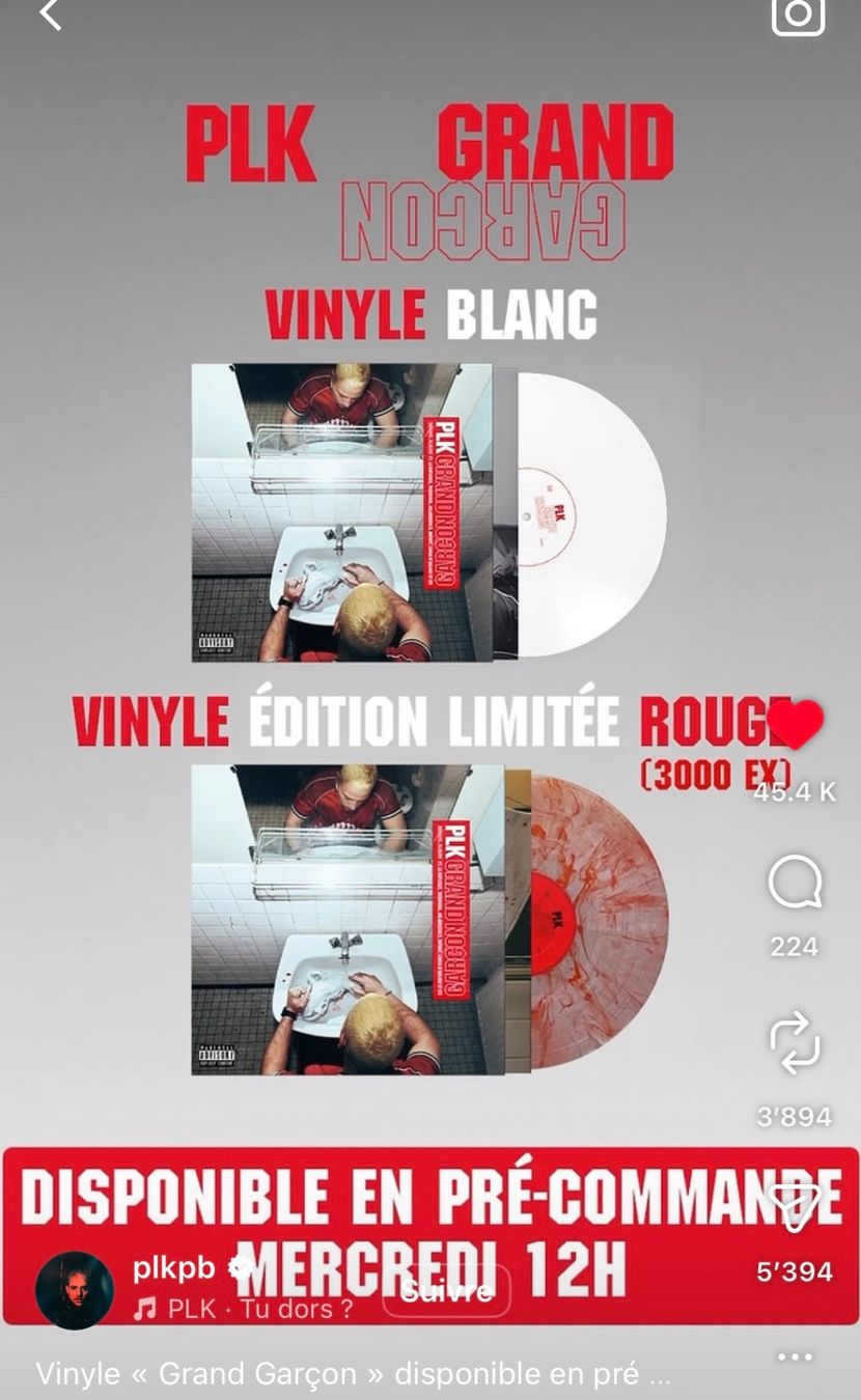 Schallplatten: PLK Grand Garçon Vinyle Édition Limitée Rouge 3000 EX – Neu und originalverpackt aus Matran von Shiryududragon 2