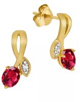 Gold 375 Ohrschmuck Farbstein Edelstein Rubin
