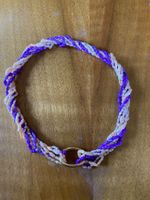 Collier mit perlmuttfarbenen Perlen und lila Perlen 📿