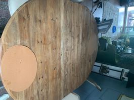 Runder Esstisch Holz weiss Gestell gebraucht Zustand