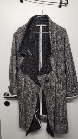 Dorothee Schumacher Wollmantel Gr. M schwarz weiss meliert
