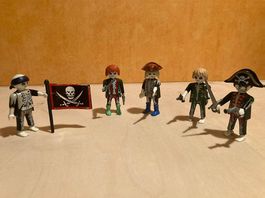 5 Figurines Playmobil Pirates Squelettes Vintage