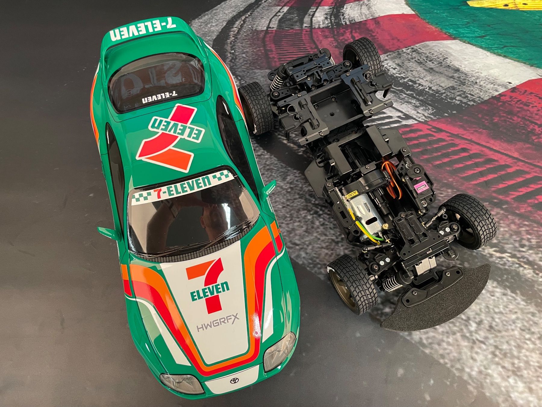Tamiya Modellismo RC: Tamiya Toyota Supra 7 Eleven – Nuovo (secondo la descrizione) da Uznach venduto da nightcrawler 8