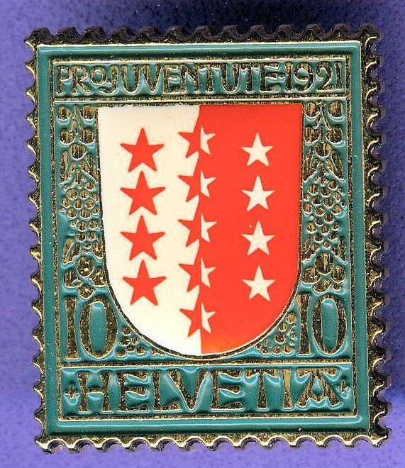 Placchette & Badge: PTT  Pro Juventute 1921  WALLIS – Usato da Winterthur venduto da Sammleroase
