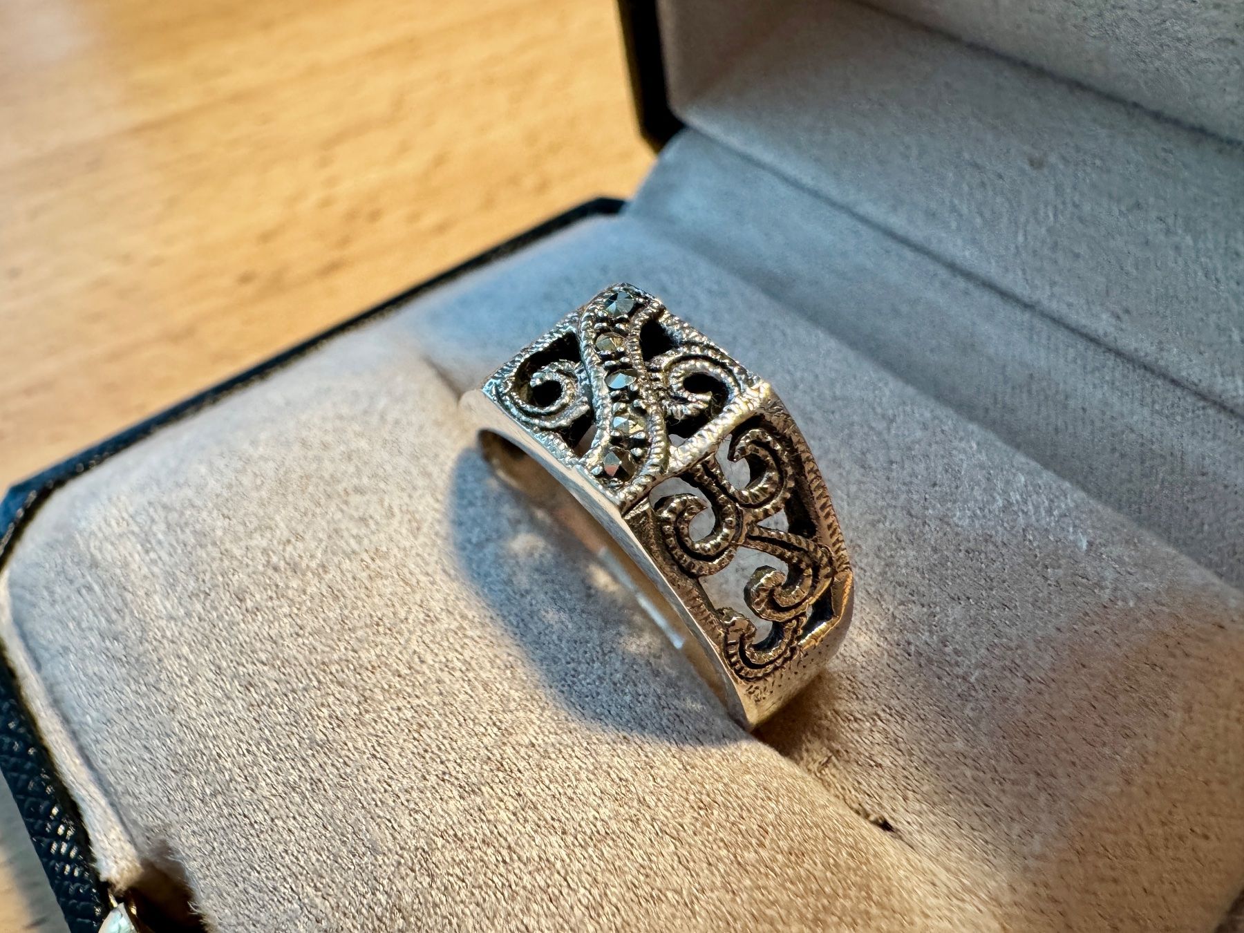 Anelli: Vintage Silberring 925 mit Markasiten – Usato da Egg b. Zürich venduto da chantilly-lace 3