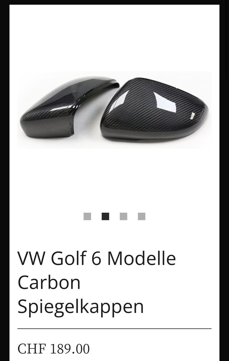 Volkswagen Tutti pezzi di ricambio auto: VW Golf 6 Carbon Spiegelkappen – Usato da Sumvitg venduto da arm_myp2 2