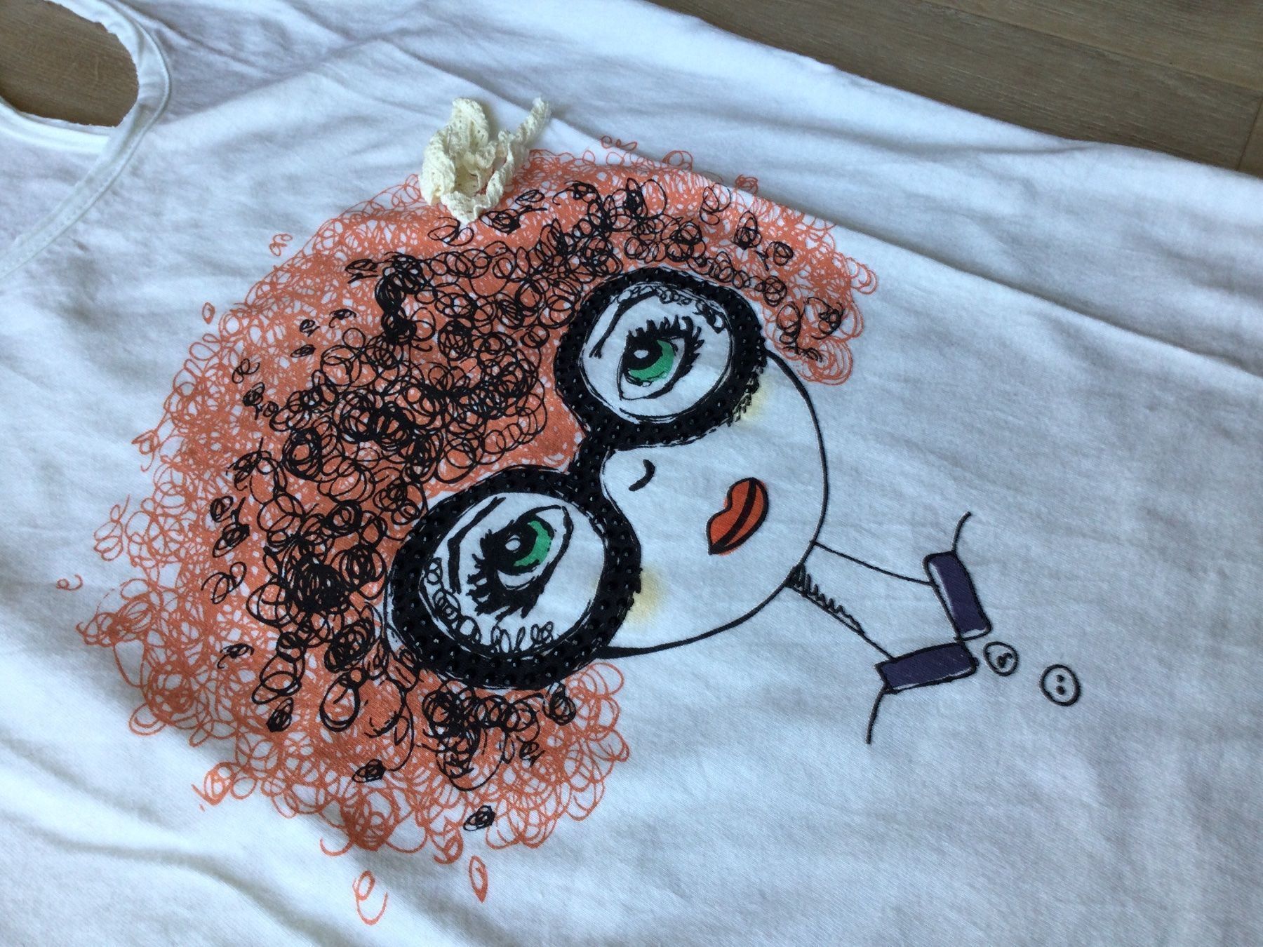 Tops: Top blanc Tête rousse lunettes strass – Neu und originalverpackt aus Agiez von chouchanelle 3