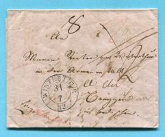 Faltbrief von Winterthur nach Brüggen 1842