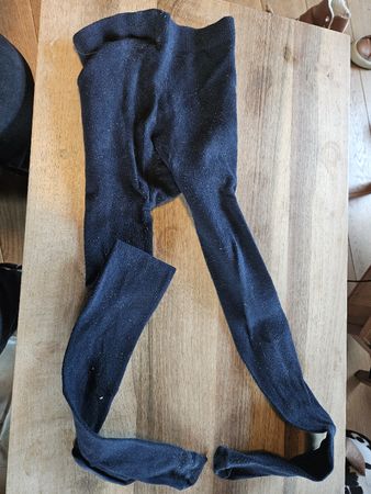 Warme, dunkle Strumpfhose aus Bio-Baumwolle, Grösse 110-116,