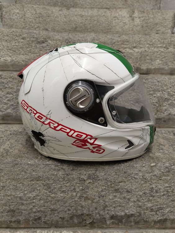 Casques & visières: Scorpion EXO-1000 Air Motorradhelm, Gr. M, Weiss-Rot-Grün – D'occasion à Zuerich par franckfelsen 2