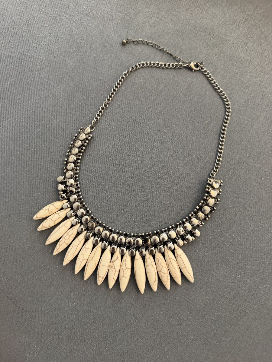 Zara Catenine: Statement Halskette Ethno Ibiza Boho Silberelementen – Nuovo (secondo la descrizione) da Schaan venduto da Annatina24 2