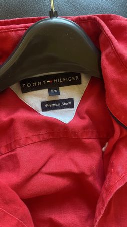 Tommy Hilfiger Premium Linen Shirt, Red, Size S/P, Summer
