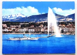 Genève - Le Jet d' Eau (90 m) et le Mt-Blanc