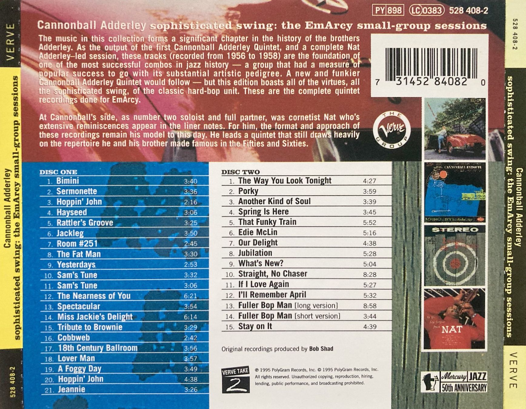 CD: CANNONBALL ADDERLEY - SOPHISTICATED SWING: THE EMARCY SMALL- – Usato da Bottens venduto da hotter-than-hell 1