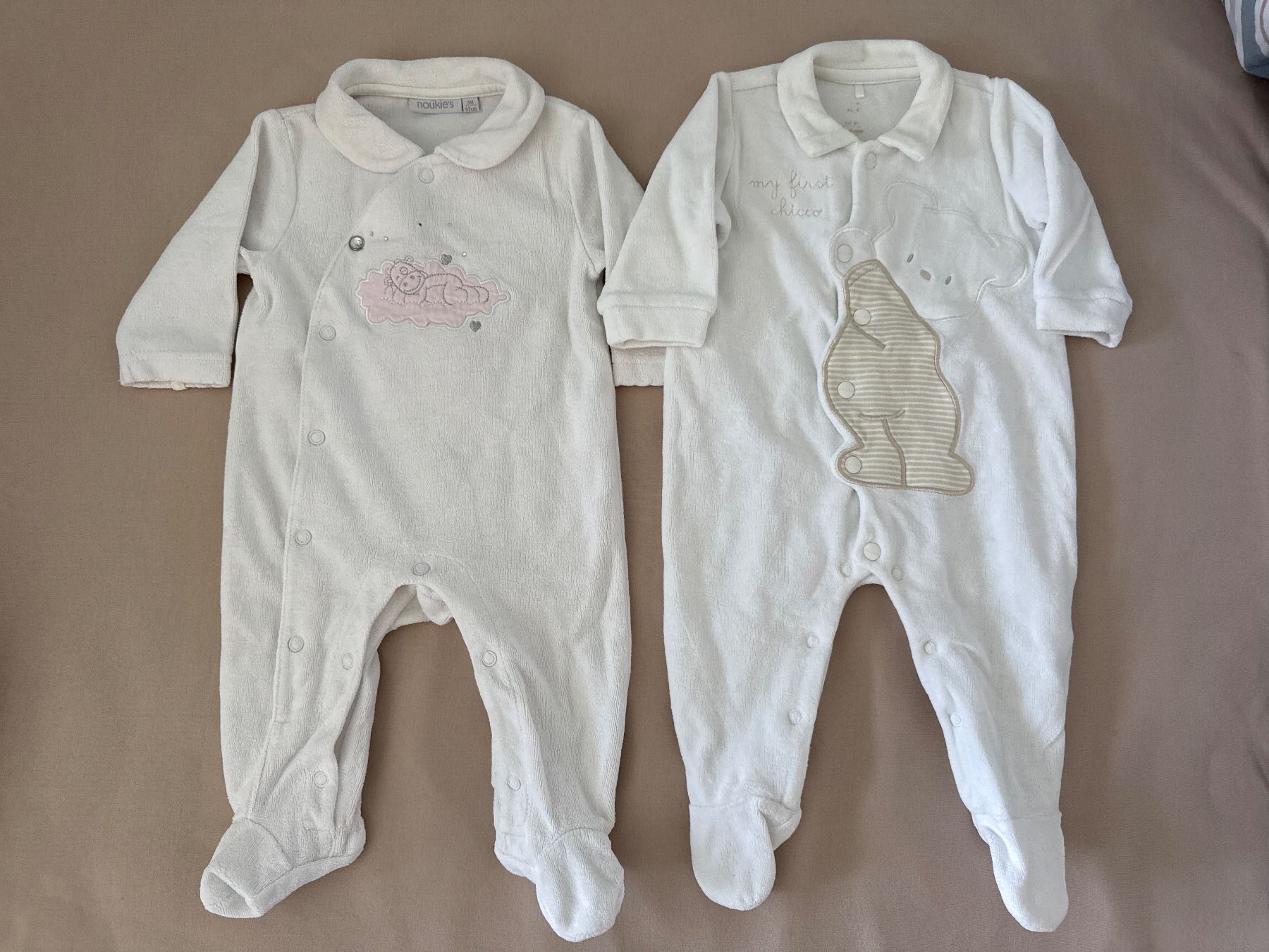 Chicco Pagliaccetti: Strampler Frottee Weiss Grösse 62 2er-Set – Usato da Adliswil venduto da mun_k9pf