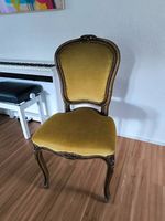 Vintage Polsterstuhl Louis-XV-Stil  Samt Senfgelb